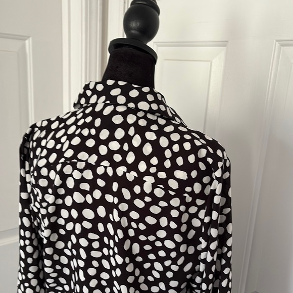 Ann Taylor Polka Dot Long Sleeve Button Down Shirt - Picture 7 of 11